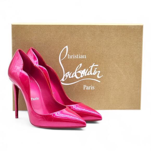 Christian Louboutin Hot Chick Patent Leather Pumps Hot Pink EU 36.5 US 6 - $845 - Picture 1 of 9